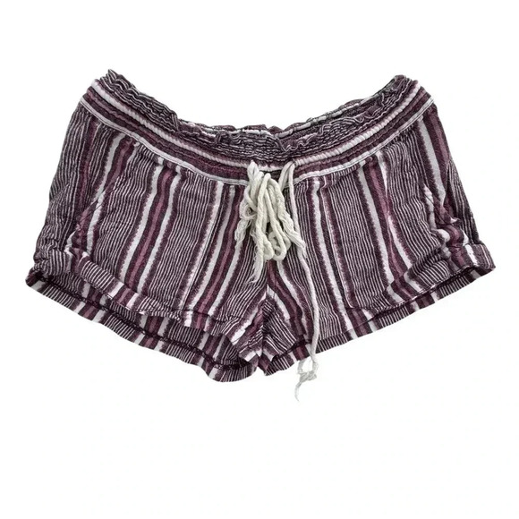 BOHO Roxy Booty Shorts, Stripped Beachy Pool Vacation, Size Small - Picture 1 of 11